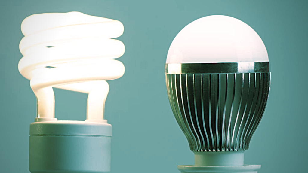 LED-Light-and-fluorescent-bulb